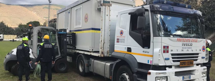 Il P.A.S.S. di Norcia - Posa dei container