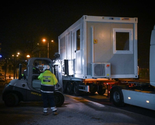 Ospedale Santa Croce di Cuneo - trasporto container