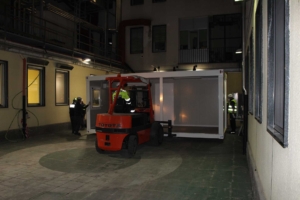 Ospedale Santa Croce di Cuneo - posizionamento container