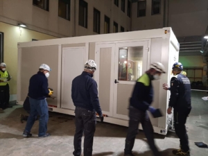 Ospedale Santa Croce di Cuneo - trasporto container