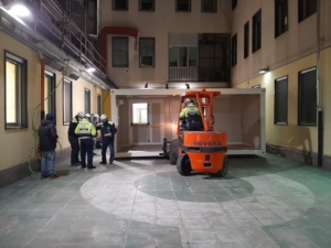 Ospedale Santa Croce di Cuneo - posizionamento container